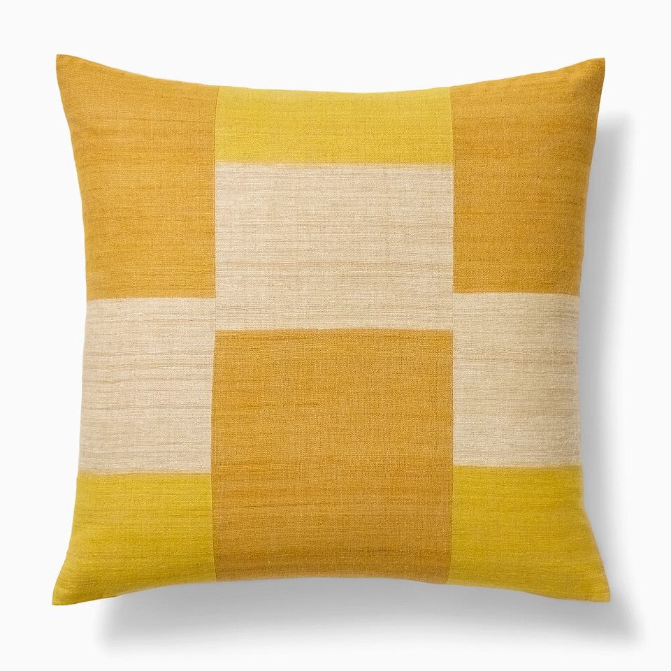 Tonal Silk Patchwork Cushion Cover West Elm UK